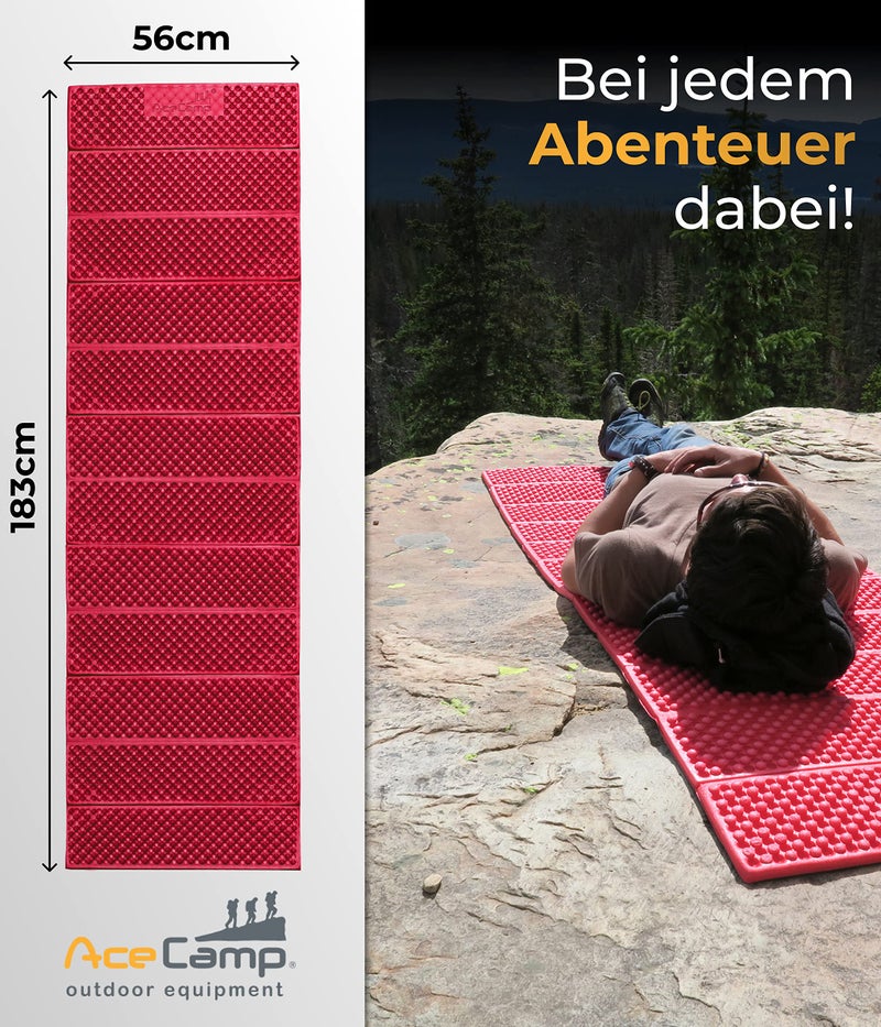 AceCamp Portable Foam Sleeping Pad, Full Length Accordion Sleeping Mat for Camping & Hiking, Lightweight, Soft & Compact Cushion for Sleeping Bag, Comfort, Tent, Rocky Terrain - Image 3